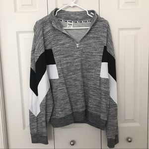 Pink cropped quarter zip